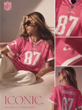 NFL Pink Patriots #87 Gronkowski Jersey